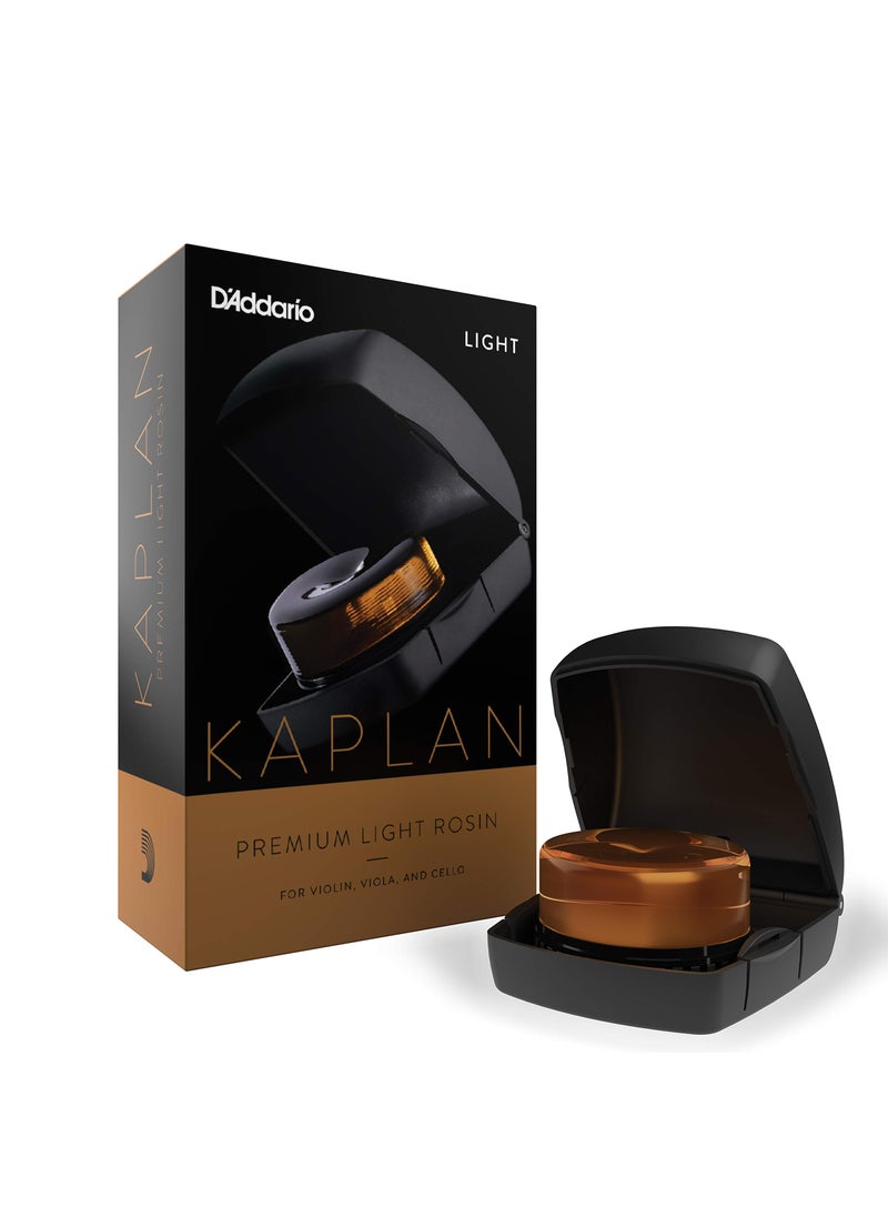 D'Addario D'Addario Violin Rosin - Cello Rosin - Kaplan Premium Light Rosin with Case for Violin, Viola, Cello - For Horsehair or Synthetic Bows  - Image 1