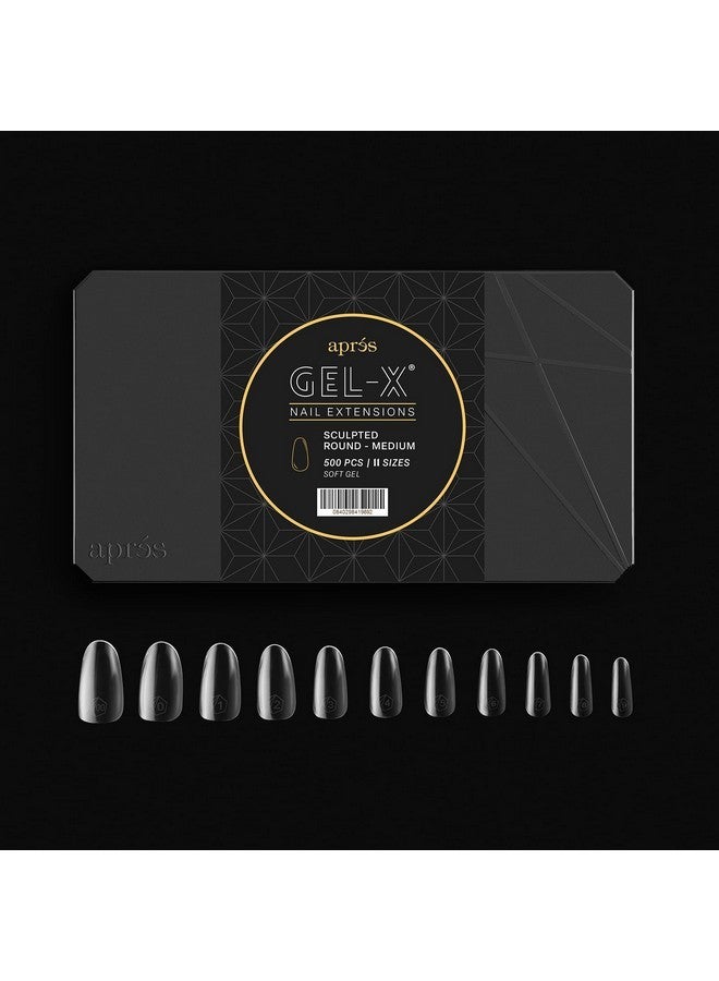 Apres Gel-X Sculpted Round Medium Box Of Nail Tips, 500Pc Soft Gel Nail Tips, 11 Sizes 00-9, Nail Extensions - Image 2