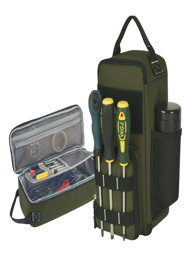 LAKE OF FIRE Small Tool Bag Pouch for Men with Multiple Pockets, Waterproof Heavy Duty Tool Bag Organizer with Zipper and Portable Handle (Green) - Image 1