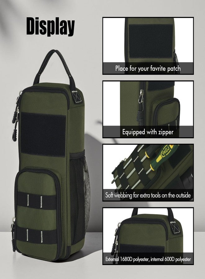 LAKE OF FIRE Small Tool Bag Pouch for Men with Multiple Pockets, Waterproof Heavy Duty Tool Bag Organizer with Zipper and Portable Handle (Green) - Image 4