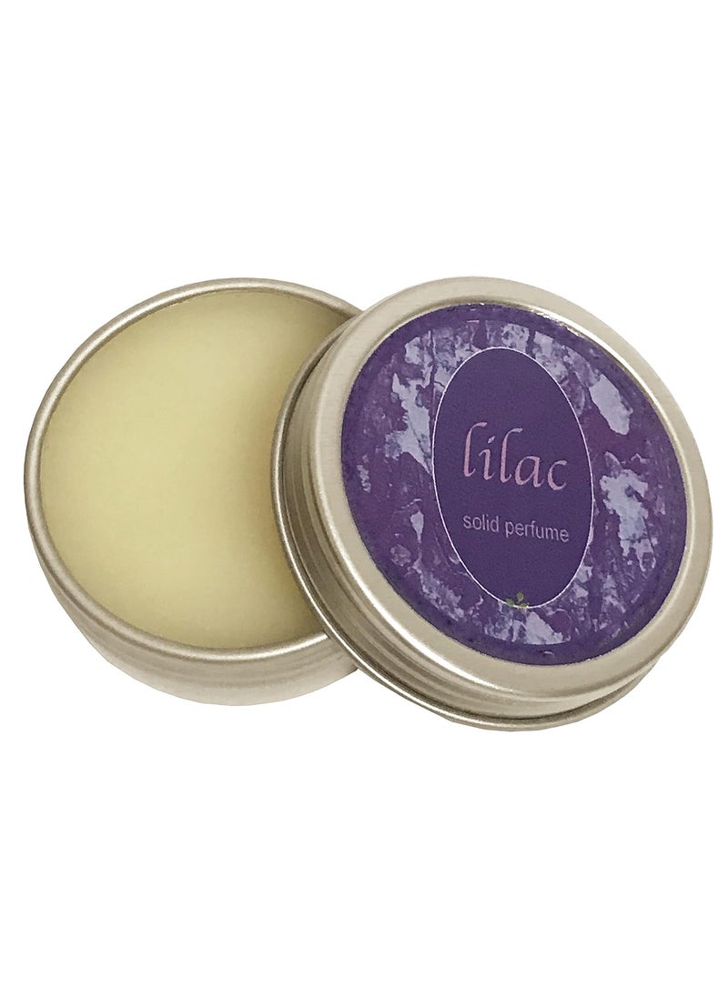 Ladybug Soap Company All Natural Solid Perfume True to Life Lilac Flower Scent In Full Bloom 14 oz Tin Jar Easy Slide In Top 