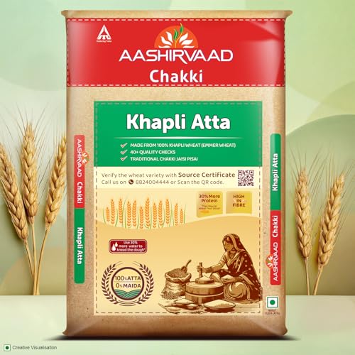Aashirvaad Khapli Atta 1KG | Emmer Wheat Flour | High Fiber & Protein | Aids Digestion | Ancient Grain |Soft & Nutritious Rotis - Image 2
