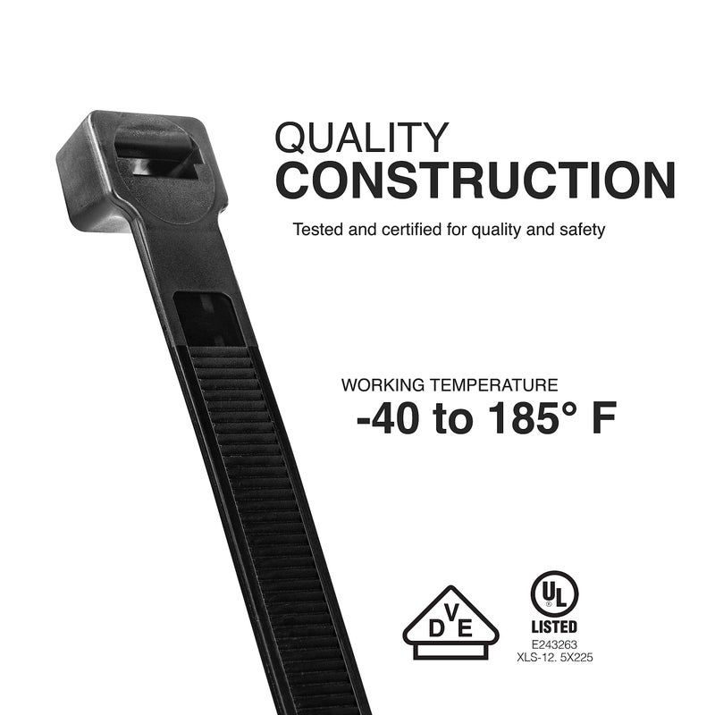 Tr Industrial Ultra Heavy Duty Multi-Purpose Uv Cable Ties (50-Piece) 250 Lbs. Tensile Strength 8.9"" Black - Image 3