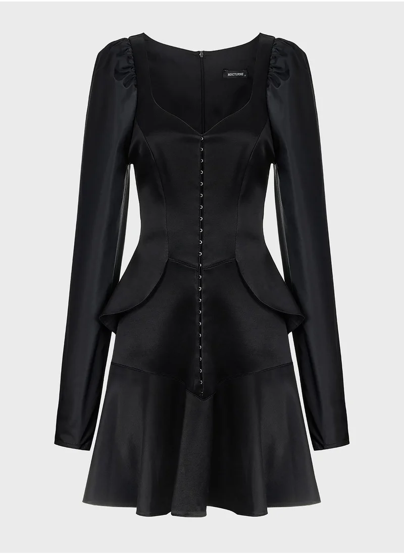 Nocturne Sweetheart Neck Puff Sleeve Dress