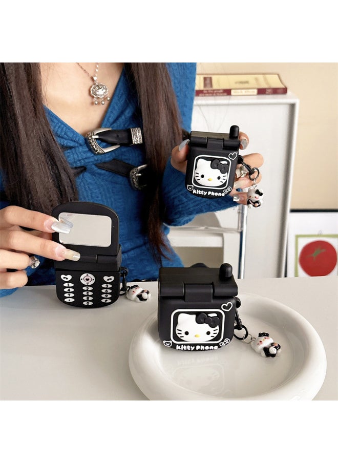 Generic - Cute Cartoon Phone AirPods Pro Protective Shell 1/2 Generation Bluetooth Headset AirPods3-Color:Telephone Kt [single Shell]-Model:Airpods Pro - Image 1