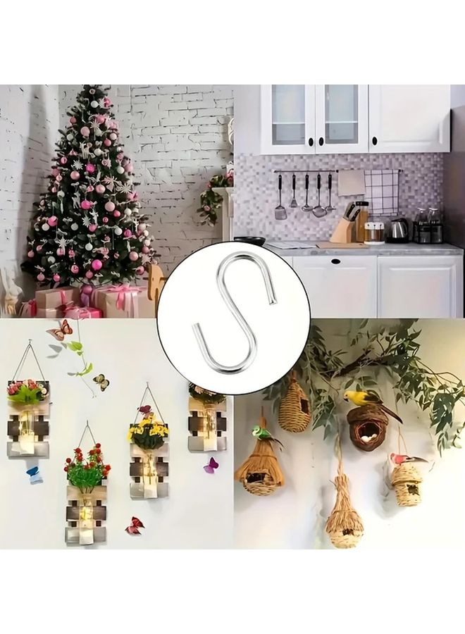 60pcs 1 8 Inch 304 Stainless Steel S Hooks Heavy Duty Hanging Hooks Mini S Shaped Hangers - Image 5