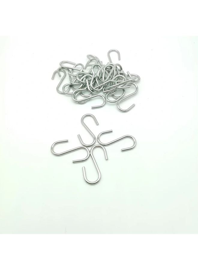 60pcs 1 8 Inch 304 Stainless Steel S Hooks Heavy Duty Hanging Hooks Mini S Shaped Hangers - Image 1