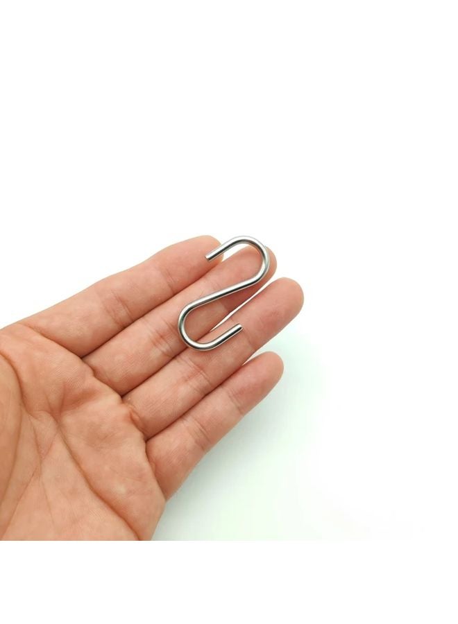 60pcs 1 8 Inch 304 Stainless Steel S Hooks Heavy Duty Hanging Hooks Mini S Shaped Hangers - Image 4