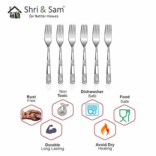Shri & Sam Stainless Steel Lotus Desert Fork,6 Pieces - Image 5