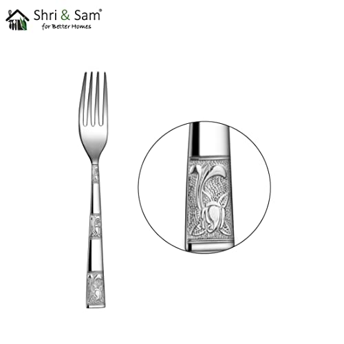 Shri & Sam Stainless Steel Lotus Desert Fork,6 Pieces - Image 3