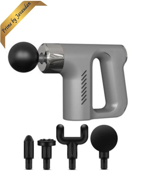 Deep Tissue Percussion Muscle Massager – Handheld Body Recovery Device with 4 Heads & 5 Speed Levels for Neck, Back & Post-Workout Relief