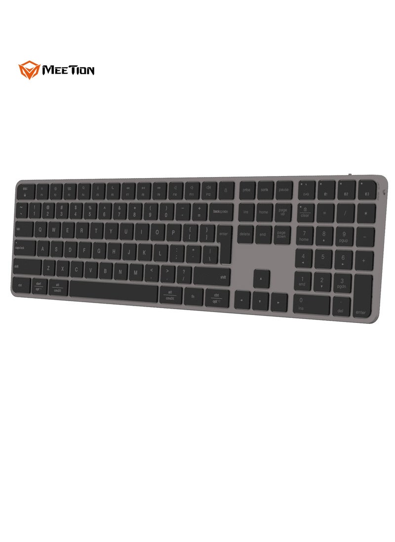 Meetion MEETION Full Keys 2.4G and Bluetooth Three Modes Keyboard ikey K230 Scissor Key Switch Keycaps With a 109 Key Full-Sized Layout Ultra-Slim Dual Mode Wireless Keyboard  - Image 1
