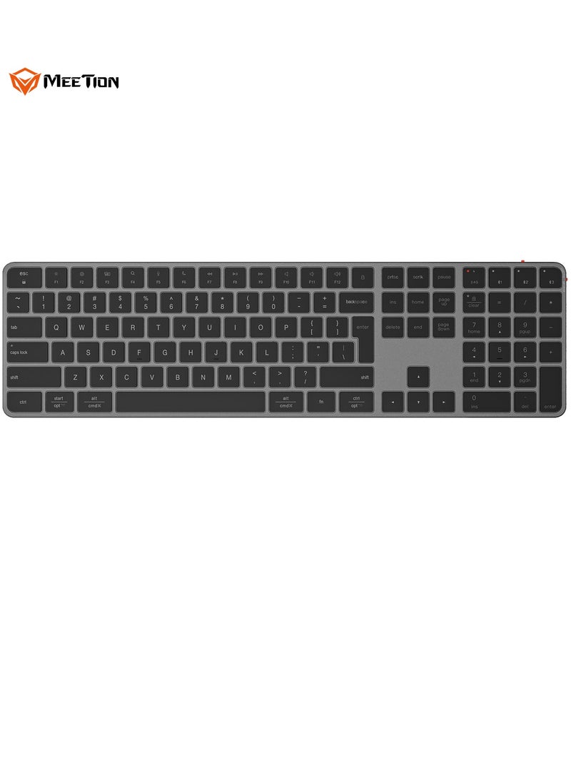 Meetion MEETION Full Keys 2.4G and Bluetooth Three Modes Keyboard ikey K230 Scissor Key Switch Keycaps With a 109 Key Full-Sized Layout Ultra-Slim Dual Mode Wireless Keyboard  - Image 2