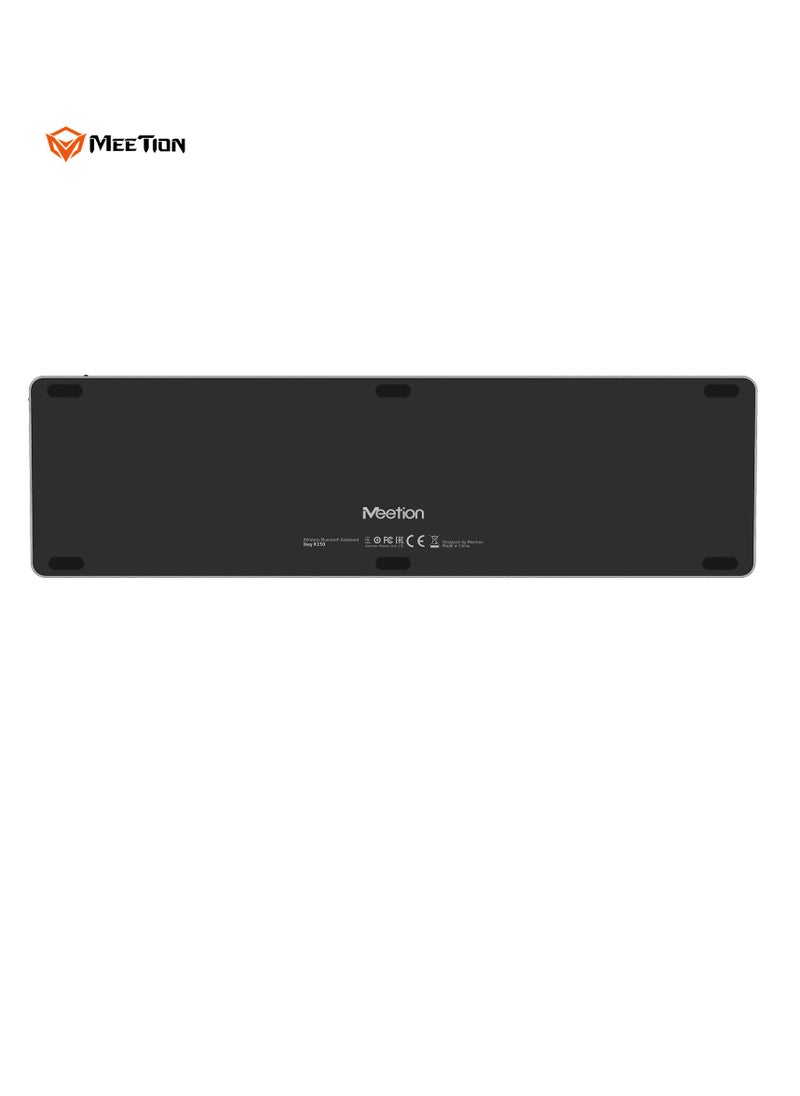 MEETION Full Keys 2.4G and Bluetooth Three Modes Keyboard ikey K230 Scissor Key Switch Keycaps With a 109 Key Full-Sized Layout Ultra-Slim Dual Mode Wireless Keyboard