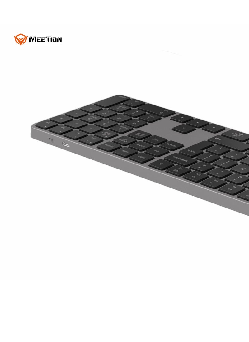 Meetion MEETION Full Keys 2.4G and Bluetooth Three Modes Keyboard ikey K230 Scissor Key Switch Keycaps With a 109 Key Full-Sized Layout Ultra-Slim Dual Mode Wireless Keyboard  - Image 5