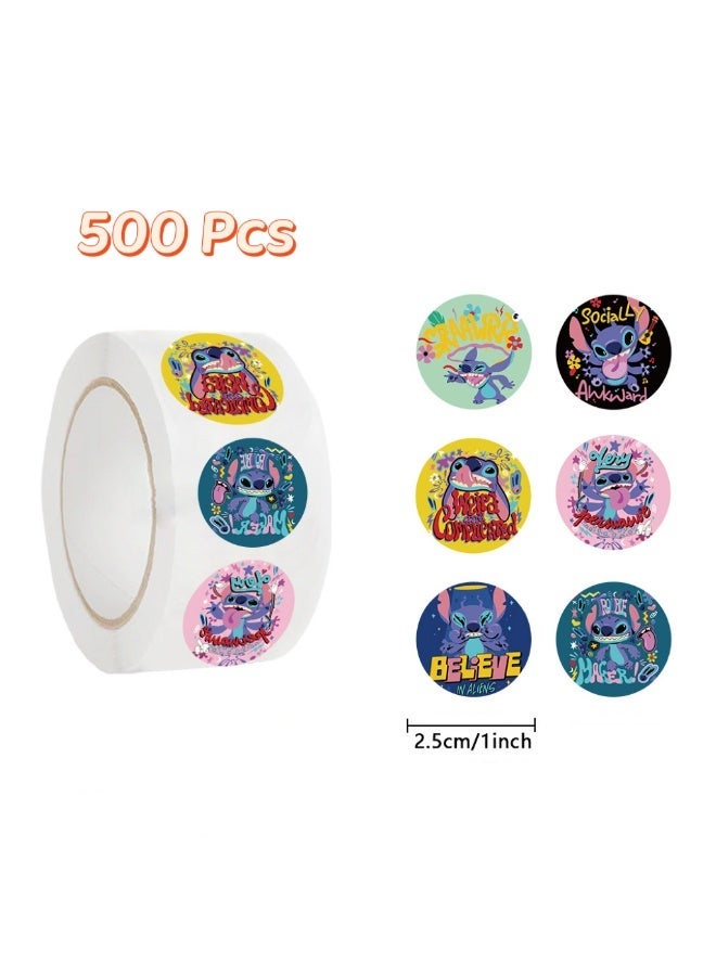 500 Pcs Stitch Cartoon Stickers for Teen Water Bottle, Waterproof, Vinyl Decal for Kids Adult Girl Laptop, Skateboard, Phone, Guitar, Travel, Case, Bike Decoration - Image 2