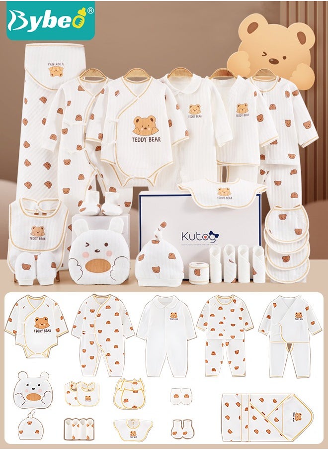 Bybeo - 26PCS Newborn Baby Gifts Set, Newborn Layette Gift Set, Baby Clothes Accessories Set for Boys and Girls, Premium Cotton, Perfect Gift Box for Spring Summer Autumn Winter Four Seasons - Image 1
