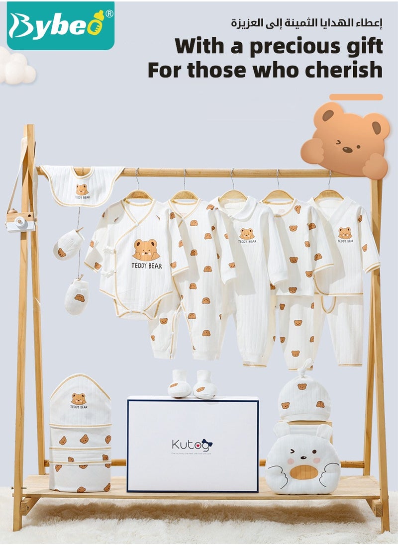 Bybeo - 26PCS Newborn Baby Gifts Set, Newborn Layette Gift Set, Baby Clothes Accessories Set for Boys and Girls, Premium Cotton, Perfect Gift Box for Spring Summer Autumn Winter Four Seasons - Image 1