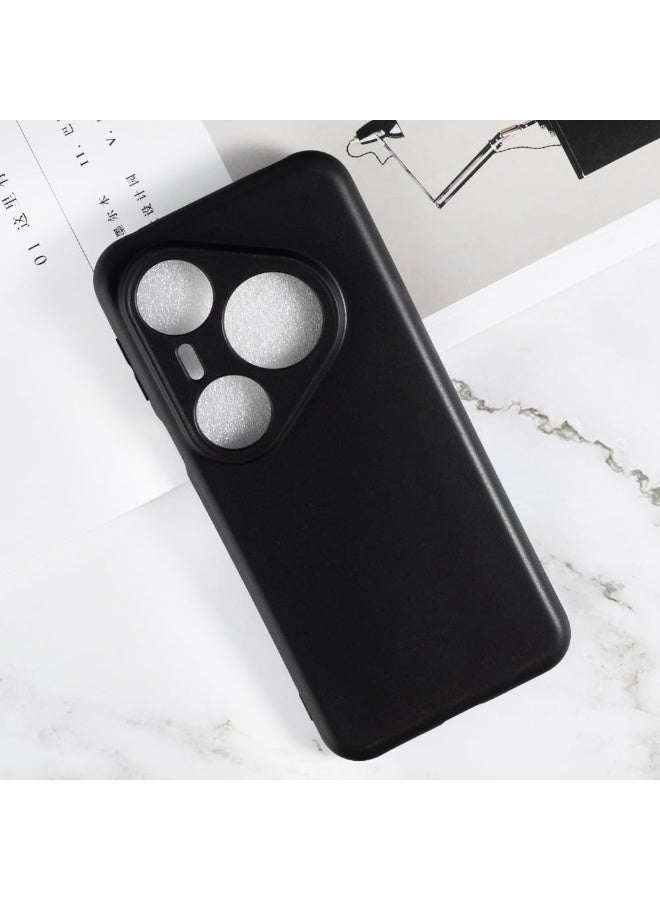 Muzz Huawei Pura 80 Ultra Back Cover | Matte Soft Silicon Flexible | Camera Bump Protection | All Side Shock Proof Rubberised Back Case Cover for Huawei Pura 80 Ultra Black - Image 2