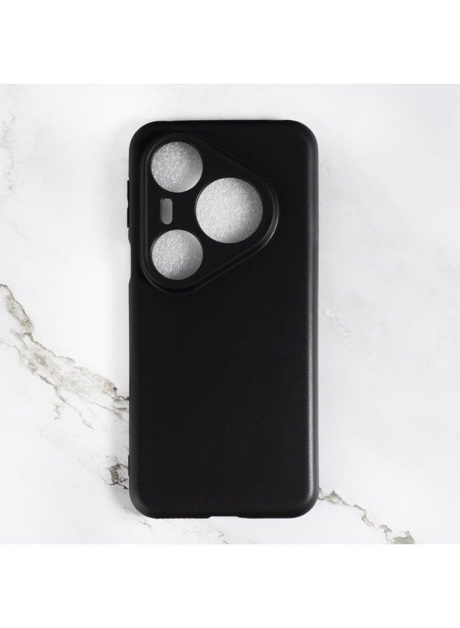 Muzz Huawei Pura 80 Ultra Back Cover | Matte Soft Silicon Flexible | Camera Bump Protection | All Side Shock Proof Rubberised Back Case Cover for Huawei Pura 80 Ultra Black - Image 3