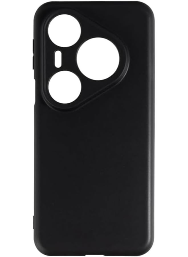 Muzz Huawei Pura 80 Ultra Back Cover | Matte Soft Silicon Flexible | Camera Bump Protection | All Side Shock Proof Rubberised Back Case Cover for Huawei Pura 80 Ultra Black - Image 1