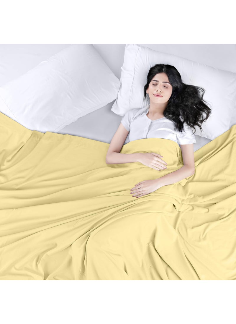 Utopia Bedding Utopia Bedding Flat Sheet - Soft Brushed Microfiber Fabric - Shrinkage & Fade Resistant Top Sheet - Easy Care - 1 Flat Sheet Only (King  Yellow)  - Image 3