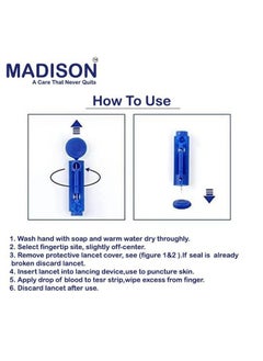 Madison Premium Round Glucometer Lancet Needle - Pack Of 100 Pieces (Blue Color) , Round Lancet Needle, Round Glucometer Lancets, Glucometer Lancets  - Image 3