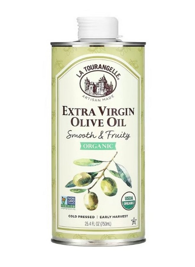 La Tourangelle Organic Extra Virgin Olive Oil Smooth and Fruity 25.4 fl oz 750 ml  - Image 1