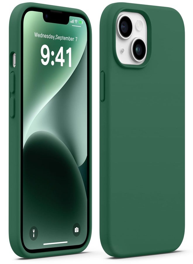 AOTESIER Compatible with iPhone 14 Case, Full Body Food-Grade Silicone Wear-Resistant, Anti-Drop Protection with Soft Anti-Scratch Microfiber Lining Phone Case for iPhone 14, 6.1 inch, Alpine Green - Image 1