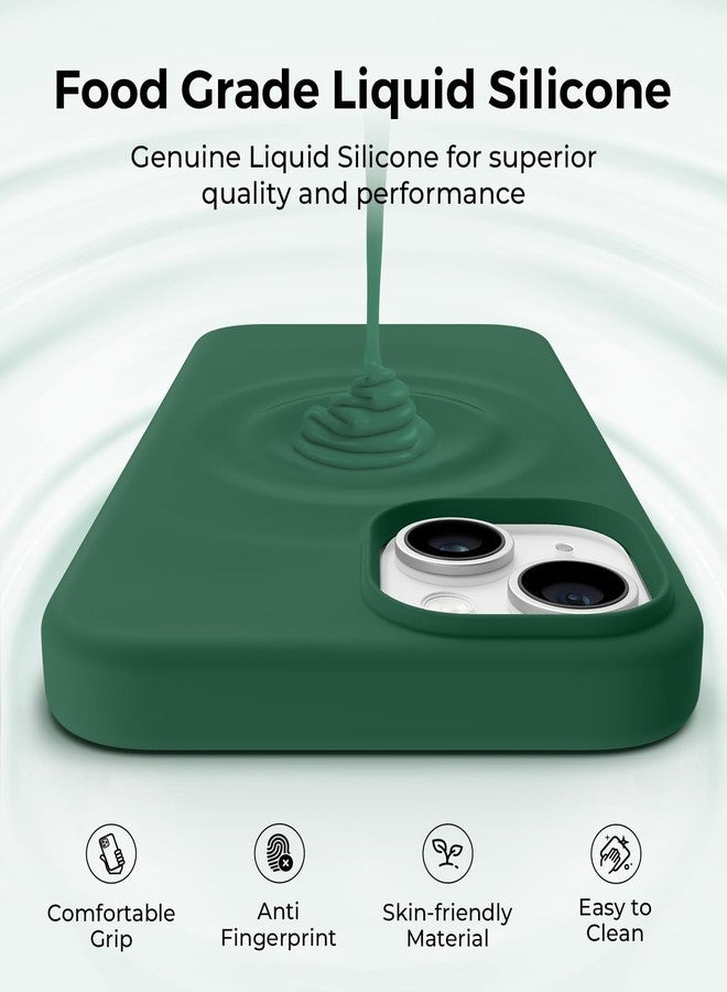 AOTESIER Compatible with iPhone 14 Case, Full Body Food-Grade Silicone Wear-Resistant, Anti-Drop Protection with Soft Anti-Scratch Microfiber Lining Phone Case for iPhone 14, 6.1 inch, Alpine Green - Image 4