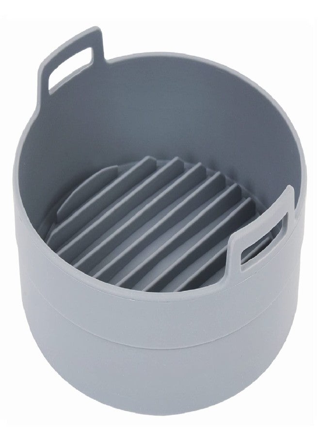 jNE Premium 5.3 QT Air Fryer Silicone Pot, Bowl, Basket | Food Safe Air Fryers Oven Accessories | Easy to Clean | Replacement of Parchment Liners | 8.7 inches in diameter, Gray - Image 1