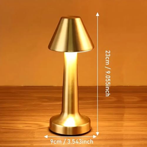 GITGRNTH Golden Cape Table Lamp with Touch Sensor, 3 Level Dimmable, 1200 mAh Battery Rechargeable Desk Lamp, Night Light for Kids Nursery Lamp Portable Cordless Night Light for Bedroom, Living Room - Image 2