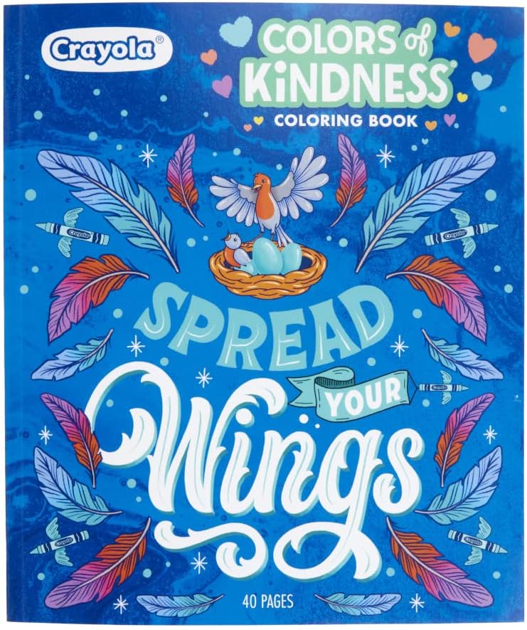 Crayola Coloring Book, Colors of Kindness, Gift, 40 Adult Coloring Pages - Image 1