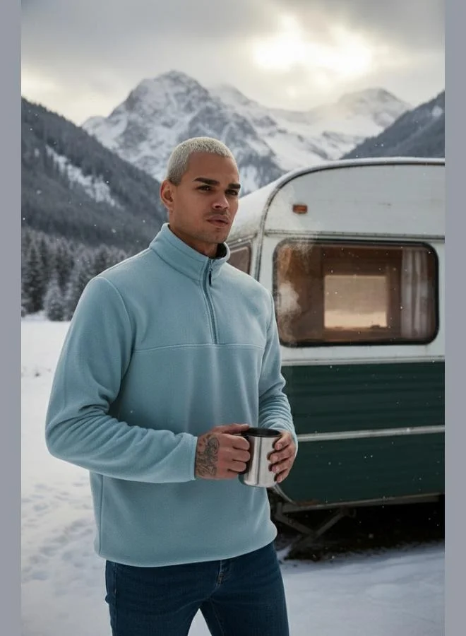 Buratti  Buratti Regular Fit Anti-Pilling Non-Pilling Standing Collar Thick Winter Raised Polar Fleece Men's POLAR 5896700 for Men | Best Price UAE