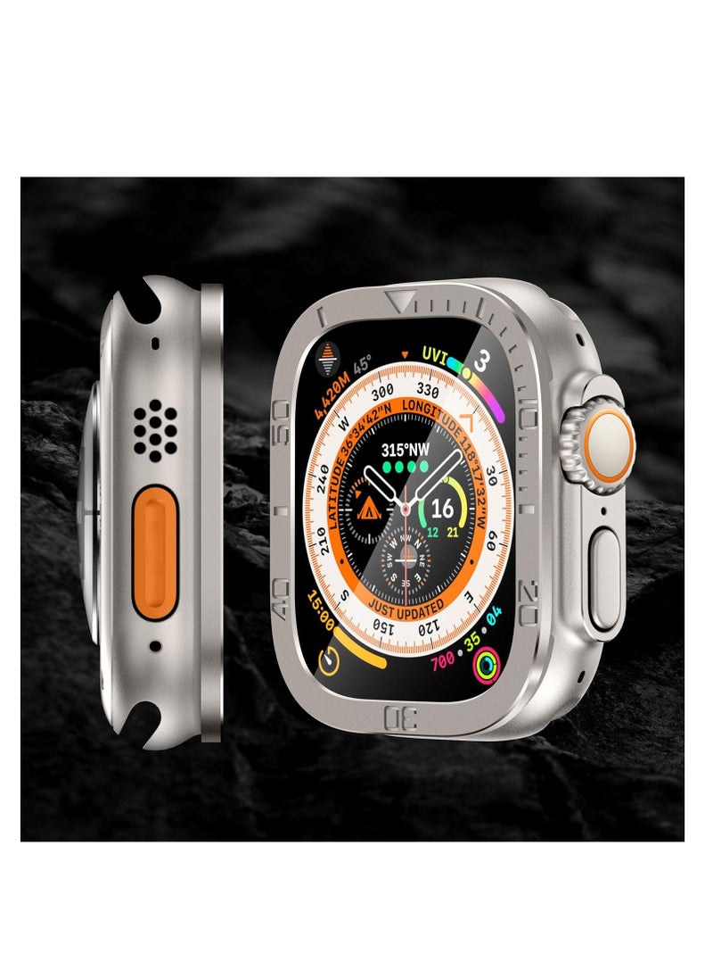 Aookay - [2 Pack] Tempered Glass Screen Protector with Titanium Alloy Frame Compatible with Apple Watch Ultra 3 Screen Protector 49mm, Waterproof HD Film for iWatch Ultra 3 49mm (Titanium) - Image 1