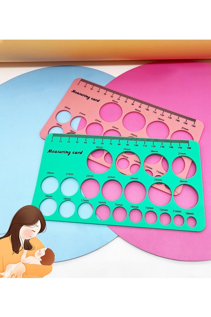 OMEVE Breast Flange Measuring Tool 1.5m Soft Tape Prevent Sucking Pain Nipple Flange Ruler Skin-friendly Foldable for Breastfeeding Moms (Green) - Image 2