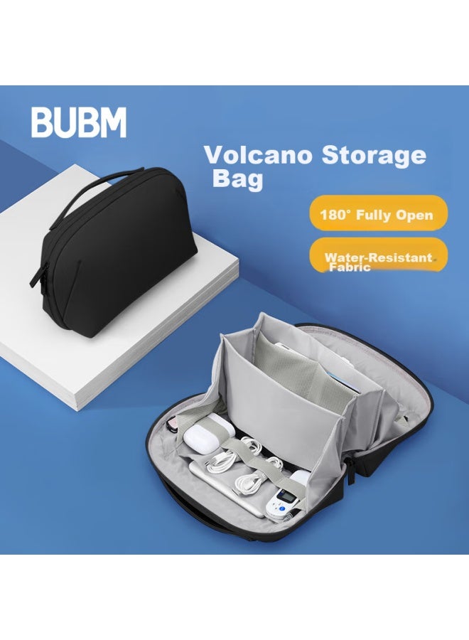 Bubm Digital Storage Pouch, Portable 3c Cable, Usb Drive Travel Bag, Charging Cable Volcano Bag Storage Box, Small Size, Black - Image 1