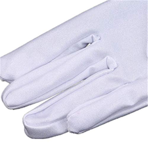 DreamHigh Women's Party Wedding 21" Long Satin Finger Gloves White - Image 5