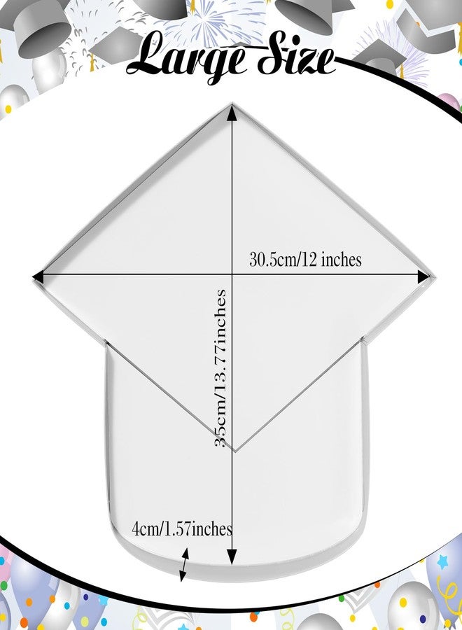Tellingyou 13.7'' Fillable Grad Cap Cardboard Serving Tray for Charcuterie 2026 Graduation Decoration Fillable Paper Mache Candy Cutouts Congrats Cardboard Box for Grad Party Supplies(White) - Image 3