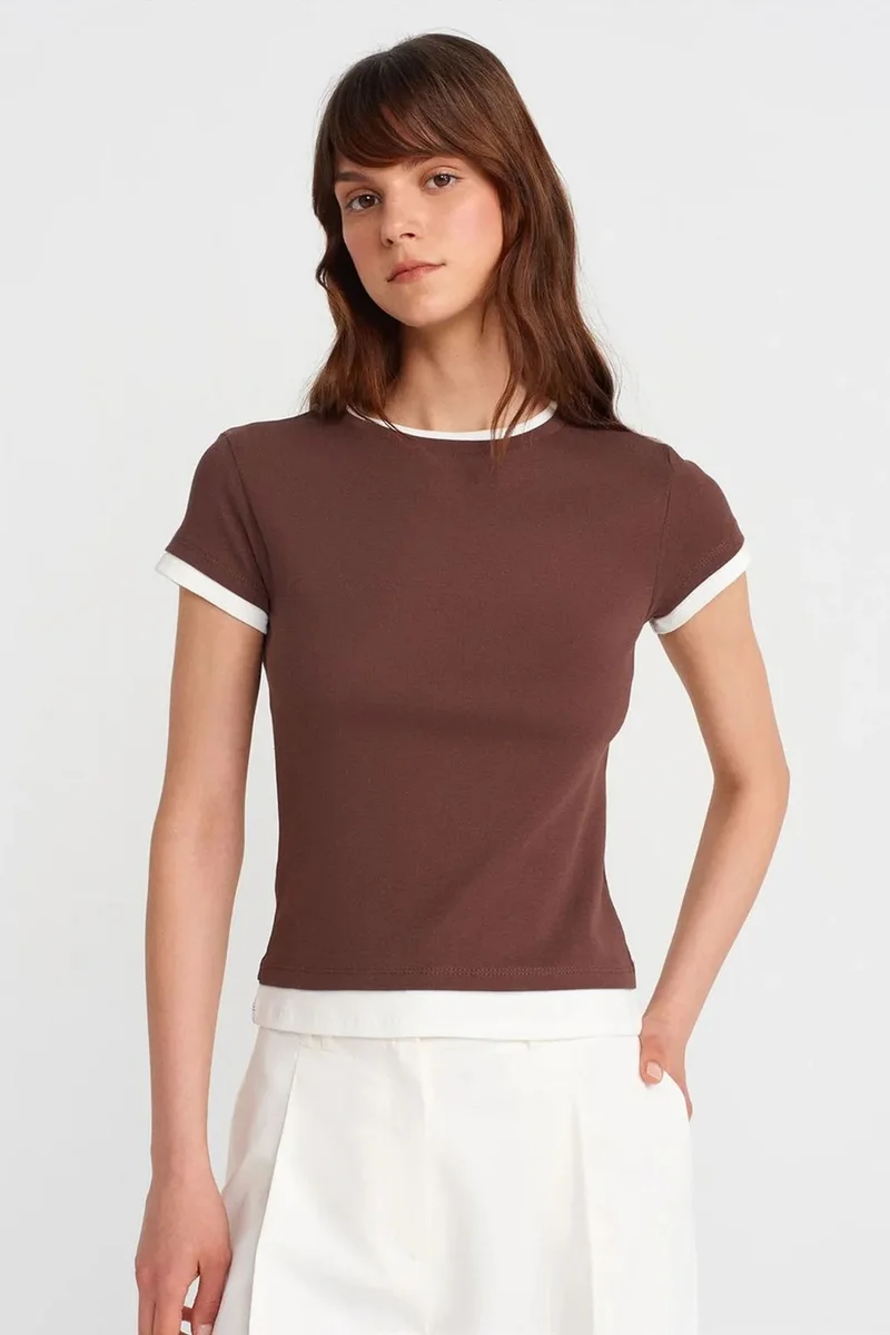 DILVIN Women's Slim Fit Cotton Crew Neck T-Shirt