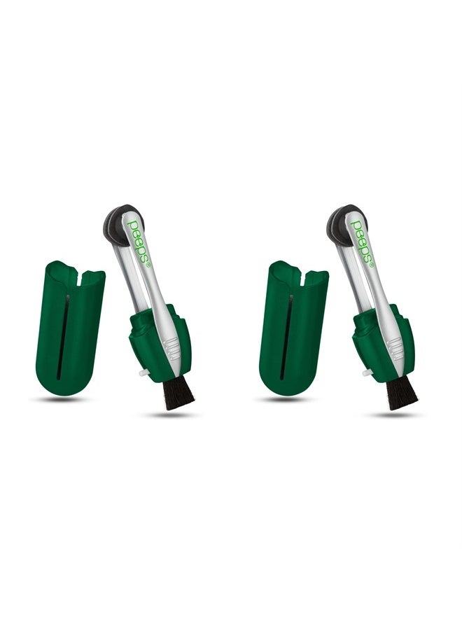 Peeps - CarbonKlean Glasses Cleaner - for Eyeglasses, Reading Glasses, and More - Lens Cleaner With Carbon Microfiber Tech - Soft Touch Green - 2 Count (Pack of 1) - Image 1