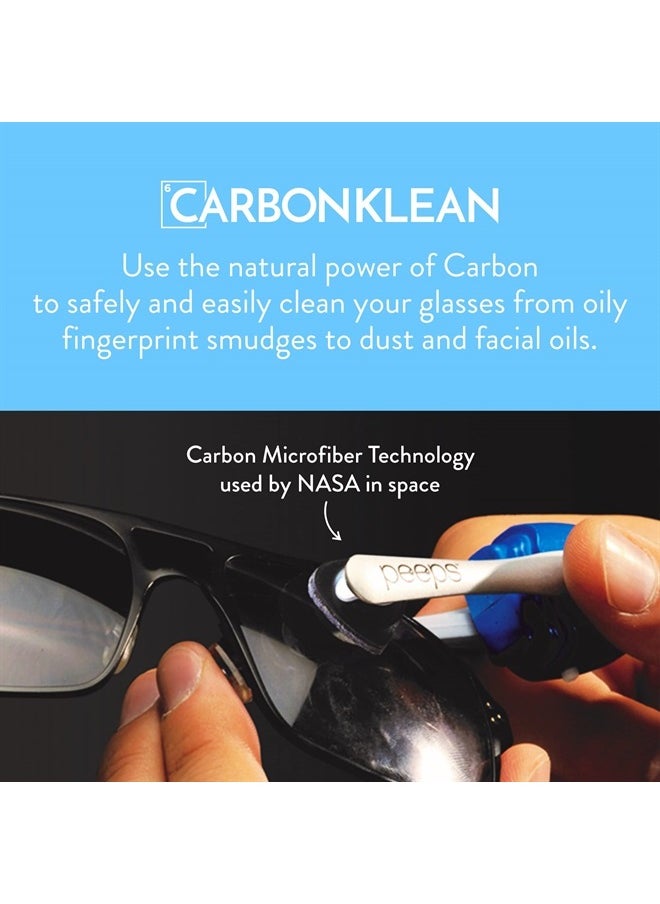 Peeps - CarbonKlean Glasses Cleaner - for Eyeglasses, Reading Glasses, and More - Lens Cleaner With Carbon Microfiber Tech - Soft Touch Green - 2 Count (Pack of 1) - Image 1