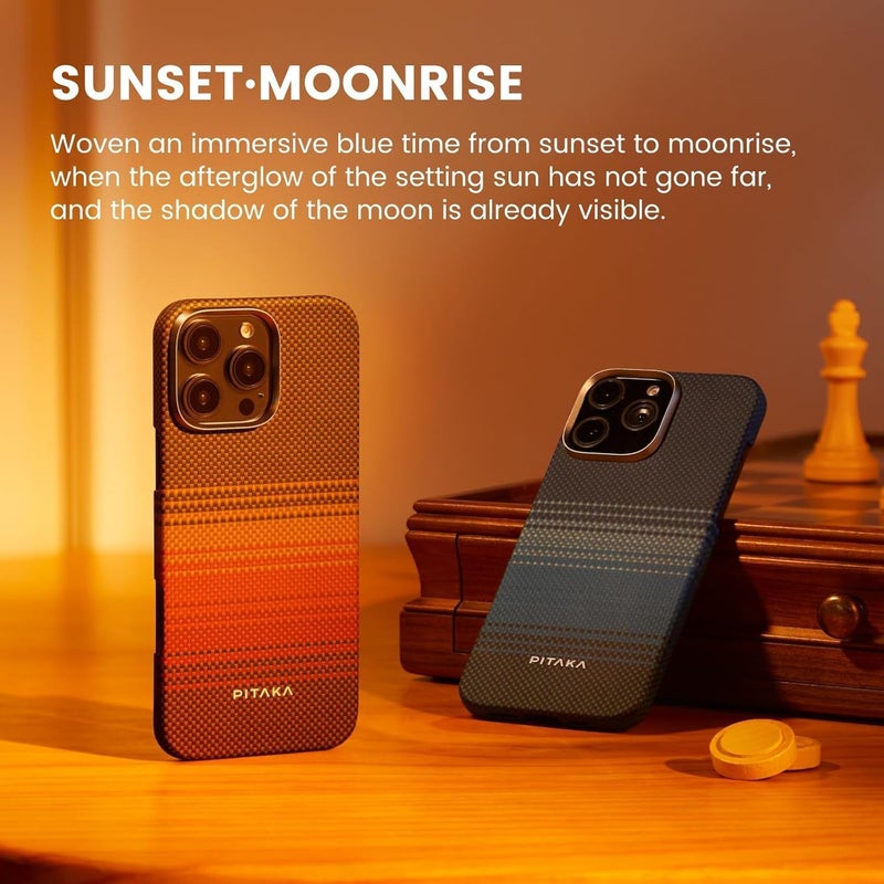 PITAKA Case for iPhone 16 Pro Compatible with Magnetic, Slim & Light iPhone 16 Pro Case 6.3-inch with a Case-Less Touch Feeling, 1500D Aramid Fiber Made (Moonrise) - Image 5