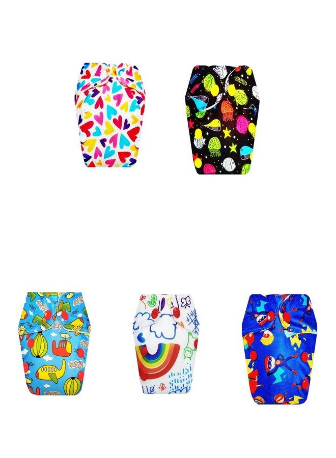 Dumbledo Premium Newborn Cloth Diaper with Integrated Soaker (Pack of 5) | Soft & Gentle | Leakproof | Adjustable Snaps | Designed by Moms | 0 - 4 Months | Unisex Baby - Image 1