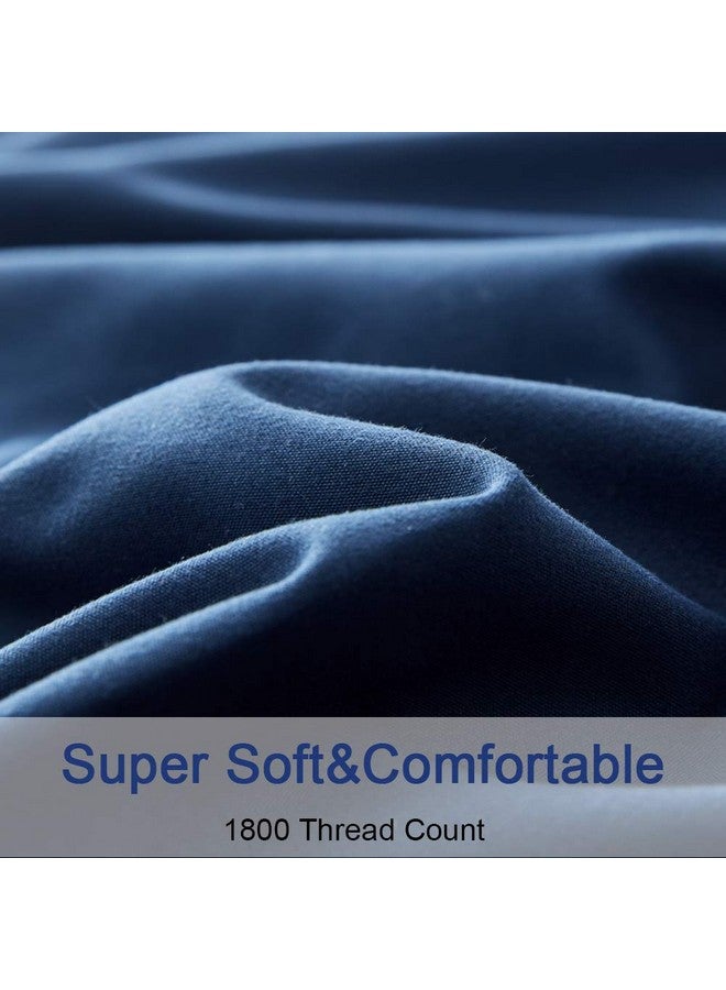 SONORO KATE Sonoro Kate Bed Sheet Set Super Soft Microfiber 1800 Thread Count Luxury Egyptian Sheets 18-Inch Deep Pocket Wrinkle and Hypoallergenic-4 Piece(King, Navy Blue)  - Image 5
