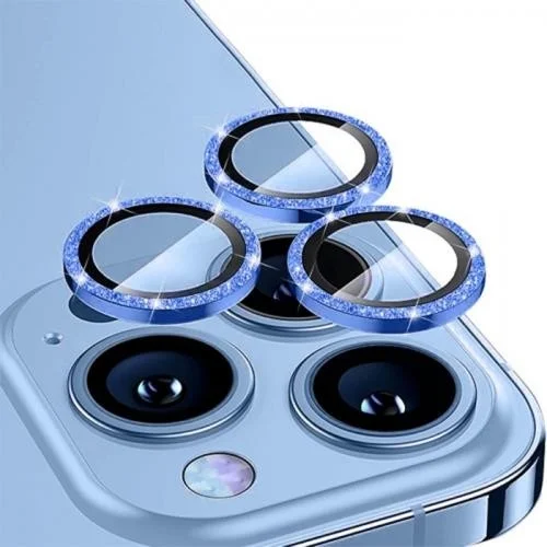 بولهاموبيل Polham Diamond Stone Engraved iPhone 14 Pro-14 Pro Max Camera Protective Lens, 0.2mm 5 Layer Shatterproof