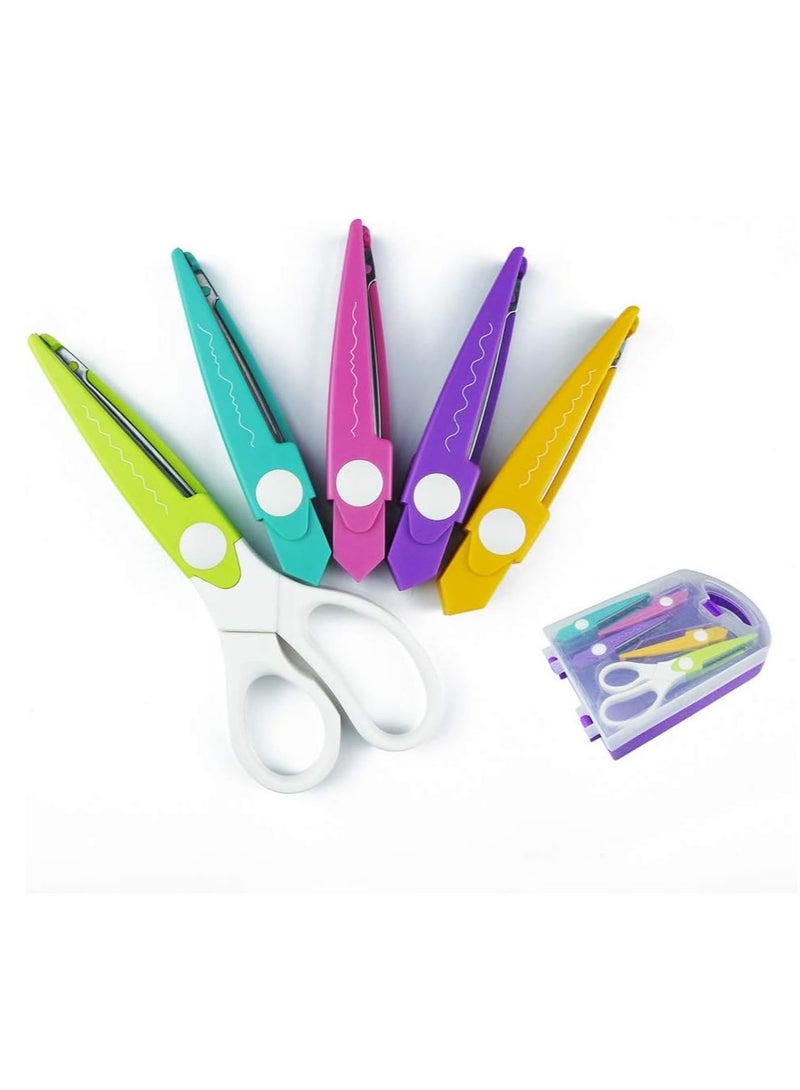 Bukela Decorative Paper Edge Scissors Set, 5 Pairs Zig Zag Edges with Portable Organizing Container, Great for DIY Paper Wavy Edge Cutting, Crafts, Scrapbooking, Paper Quilling and Kid’s Designs - Image 5