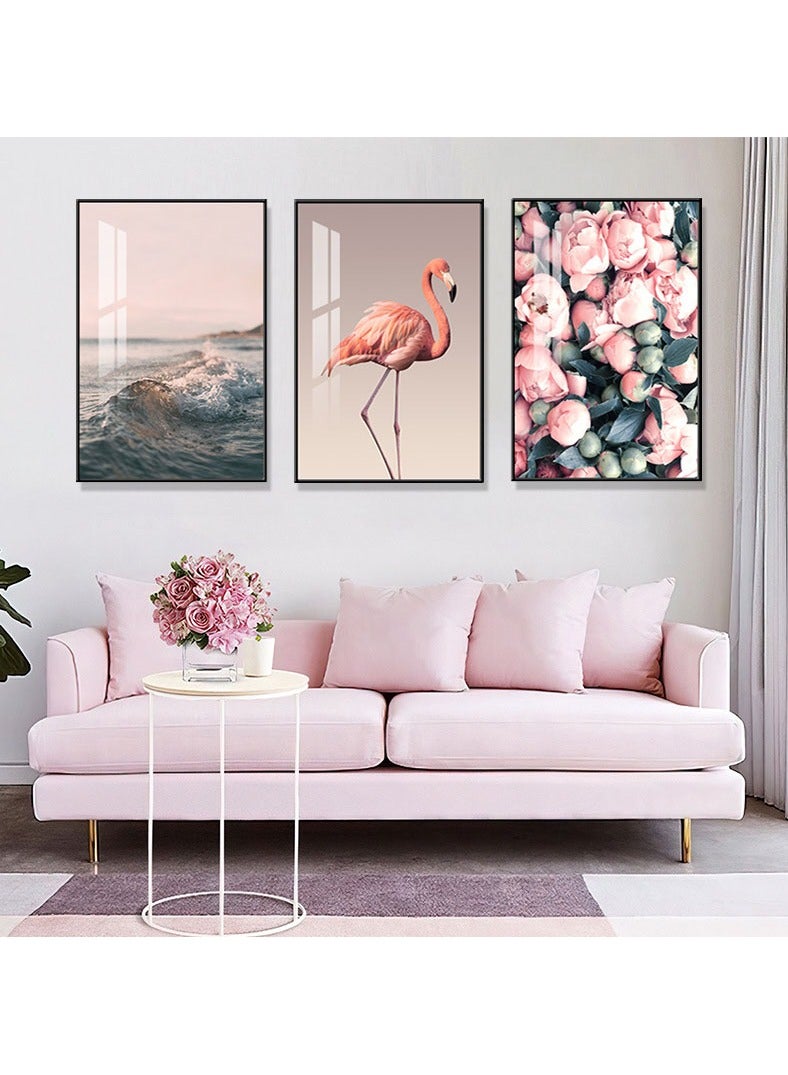 FASHION HOME 3PCS Wall Art Bright Style Minimalist Decor Modern Abstract Canvas Prints Poster Picture Framed Paintings Decorations - Image 3