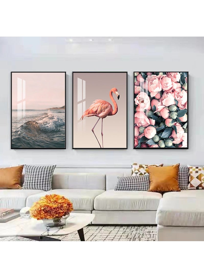 FASHION HOME 3PCS Wall Art Bright Style Minimalist Decor Modern Abstract Canvas Prints Poster Picture Framed Paintings Decorations - Image 4