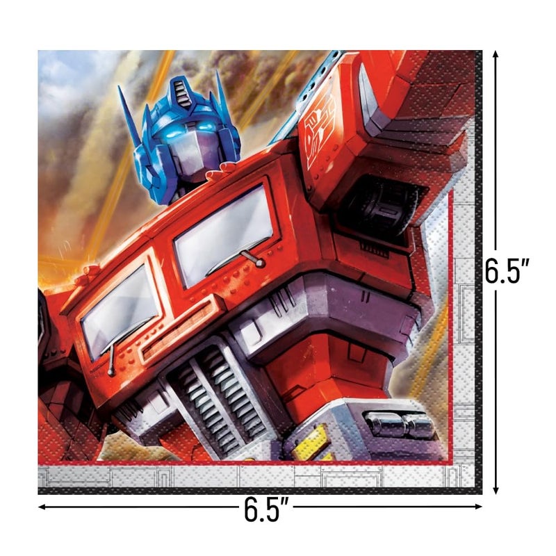 Unique Transformers Luncheon Paper Napkins - 6.5" x 6.5", 16 Pcs - Image 2